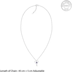 Silver Personalised Evil Eye Heart Initial Pendant