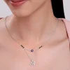 Silver Personalised Evil Eye Mangalsutra Layered Necklace