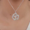 Silver Personalised Floral Love Name Necklace