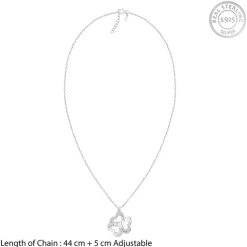 Silver Personalised Floral Love Name Necklace