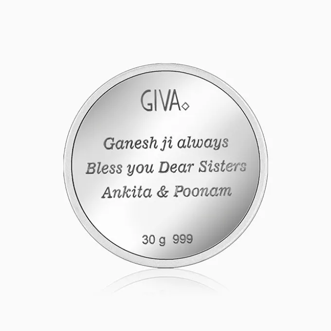 Silver Personalised Ganesha Coin- 30g