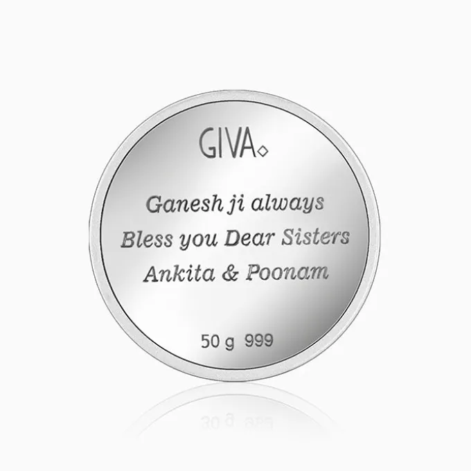 Silver Personalised Ganesha Coin- 50g