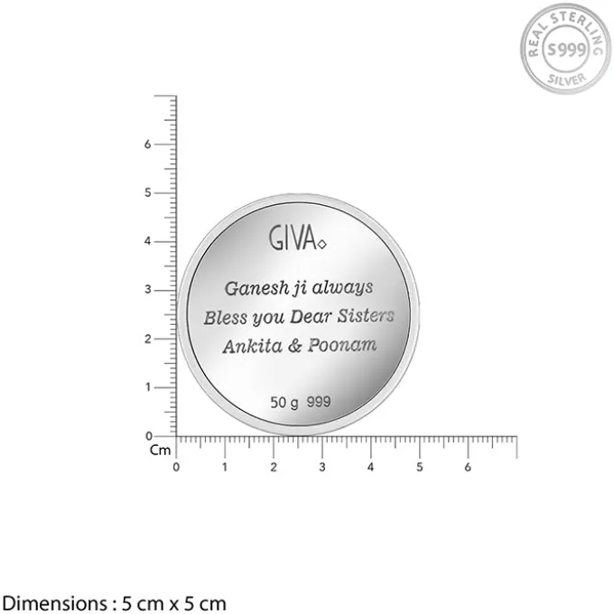 Silver Personalised Ganesha Coin- 50g