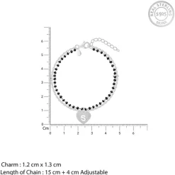 Silver Personalised Heartfelt Initial Mangalsutra Bracelet
