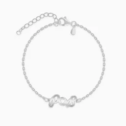 Silver Personalised Heart You Initial Bracelet