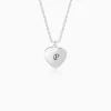 Silver Personalised Heart Initial Pendant With Link Chain