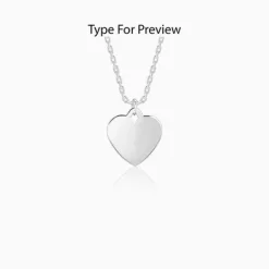 Silver Personalised Heart Initial Pendant With Link Chain