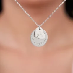 Silver Personalised Heart Message Necklace