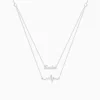 Silver Personalised Heartbeat Layered Necklace