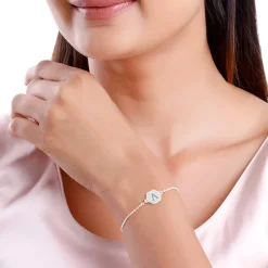 Silver Personalised Hexagon Initial Bracelet