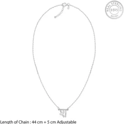 Silver Personalised Hindi Initial Evil Eye Necklace