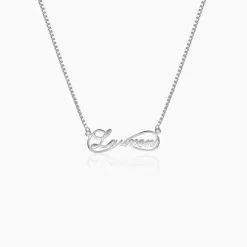 Silver Personalised Infinite Promises Pendant