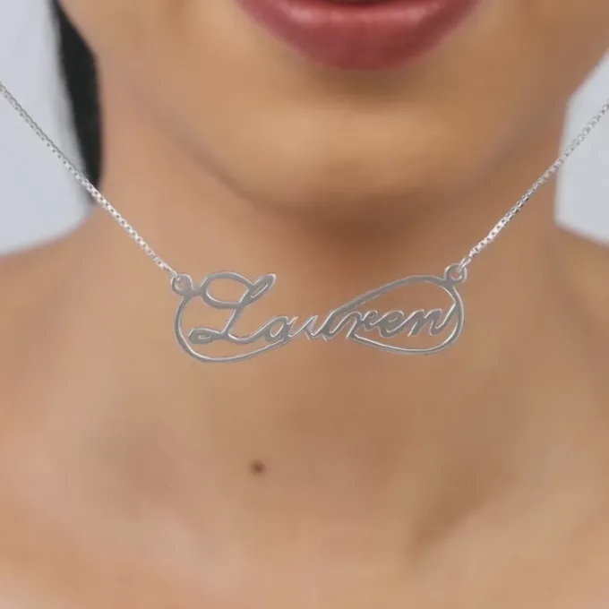 Silver Personalised Infinite Promises Pendant
