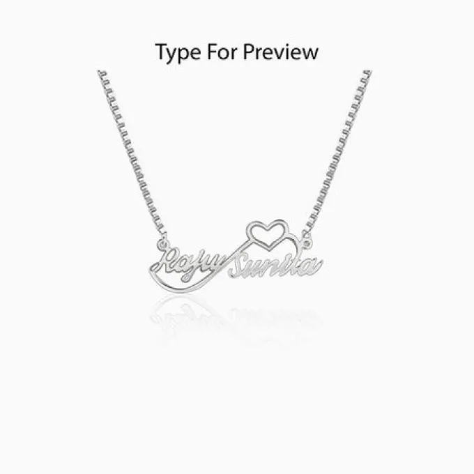 Silver Personalised Infinite Love Pendant