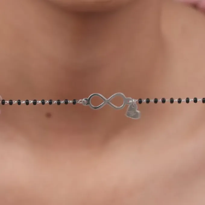 Silver Personalised Infinity Love Mangalsutra Bracelet