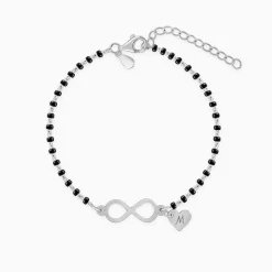 Silver Personalised Infinity Love Mangalsutra Bracelet