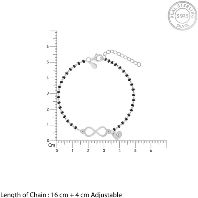 Silver Personalised Infinity Love Mangalsutra Bracelet