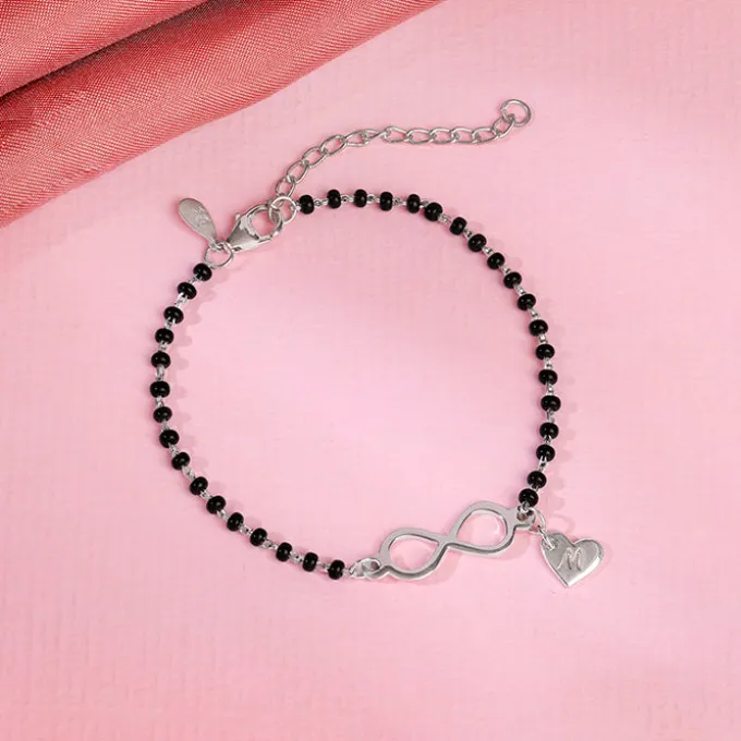 Silver Personalised Infinity Love Mangalsutra Bracelet