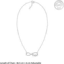 Silver Personalised Infinity Name Necklace