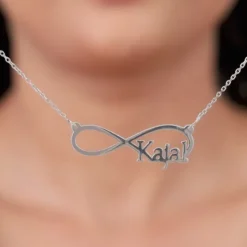 Silver Personalised Infinity Name Necklace