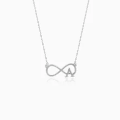 Silver Personalised Infinity Initial Necklace