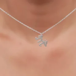 Silver Personalised Initial Wings Pendant