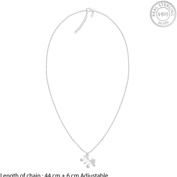 Silver Personalised Initial Wings Pendant