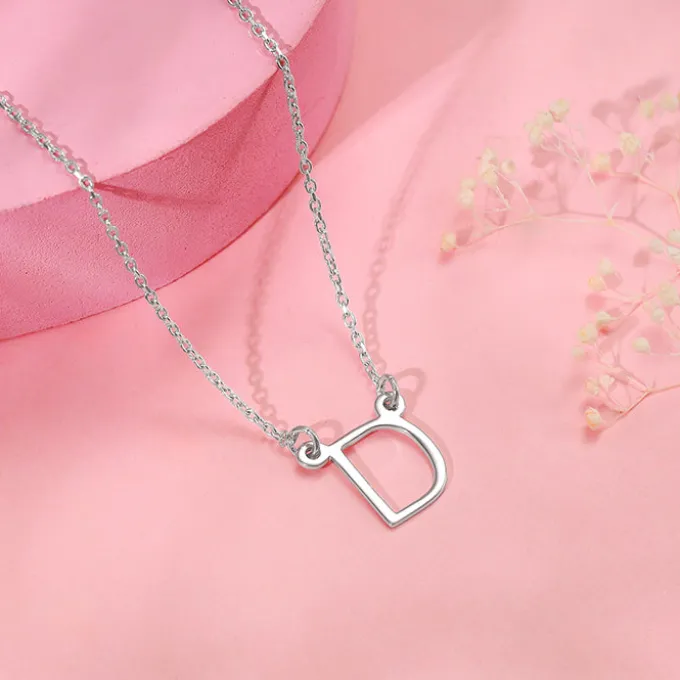 Silver Personalised Initial Necklace