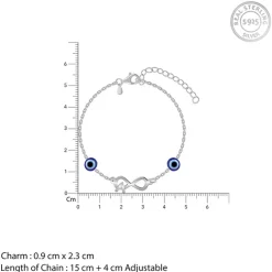 Silver Personalised Initial Nazar Bracelet