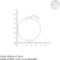 Silver Personalised Initial Kids Bracelet (2 - 8 Years)
