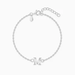 Silver Personalised Initial Kids Bracelet (2 - 8 Years)