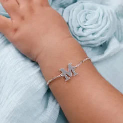 Silver Personalised Initial Kids Bracelet (0 - 2 Years)