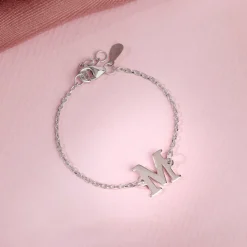 Silver Personalised Initial Kids Bracelet (0 - 2 Years)