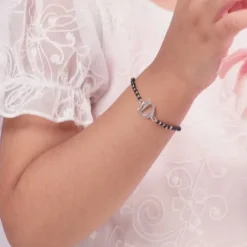 Silver Personalised Initial Nazariya Kids Bracelet (2 - 8 Years)