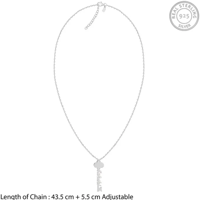 Silver Personalised Key Pendant