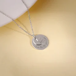 Silver Personalised Layered Coins Name Necklace