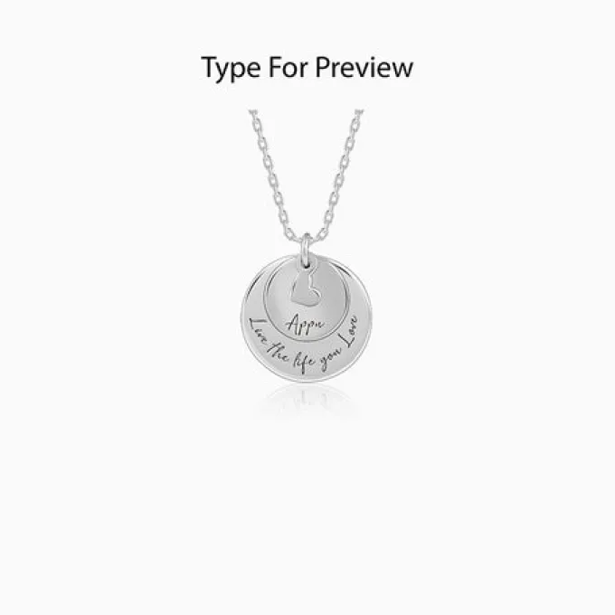 Silver Personalised Layered Coins Name Necklace