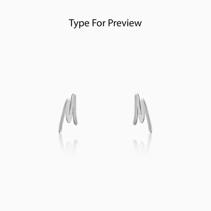 Silver Personalised Letter Stud Earrings
