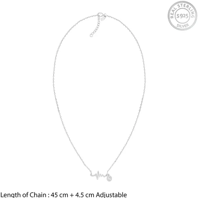 Silver Personalised Lifeline Initial Necklace