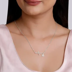 Silver Personalised Lifeline Initial Necklace