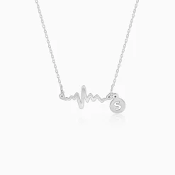 Silver Personalised Lifeline Initial Necklace