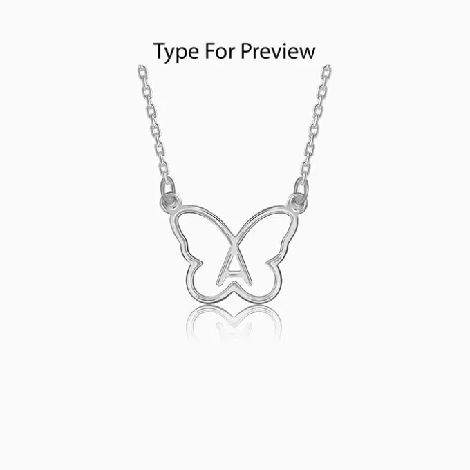 Silver Personalised Like a Butterfly Necklace