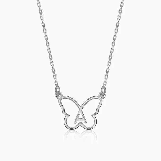 Silver Personalised Like a Butterfly Necklace
