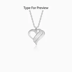 Silver Personalised Name Heart Duo Pendant With Link Chain