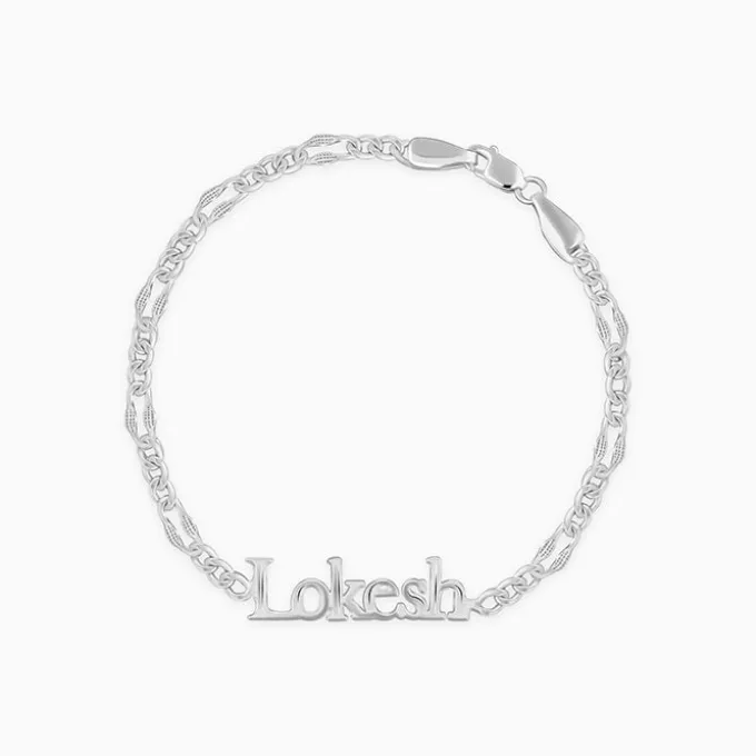 Silver Personalised Name Bracelet For Him