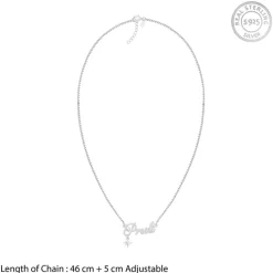 Silver Personalised Name Star Charm Necklace