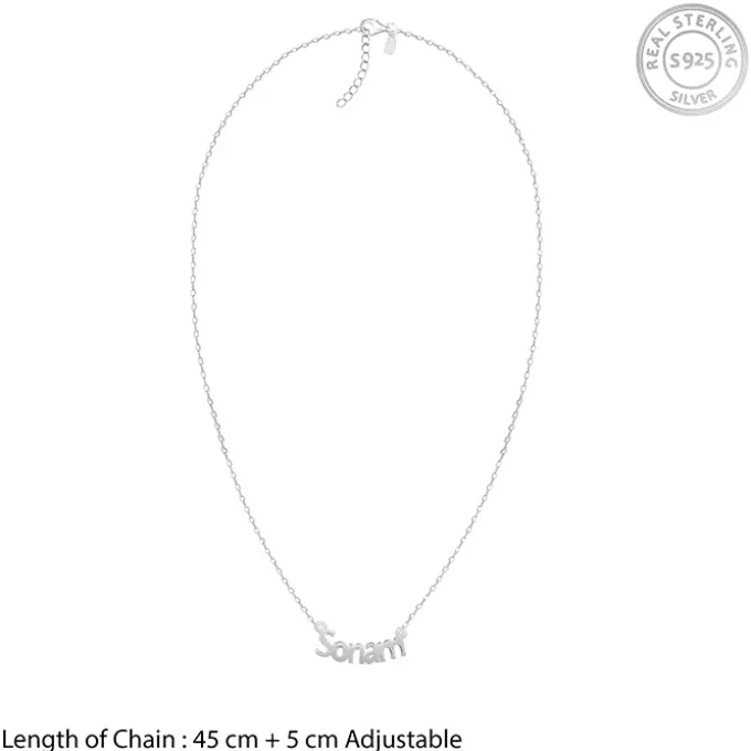 Silver Personalised Name in Bold Necklace