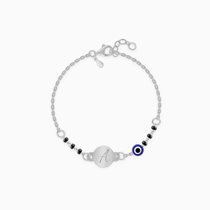 Silver Personalised Nazariya Kids Bracelet (0 - 2 Years)