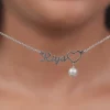 Silver Personalised Pearl Heart Necklace