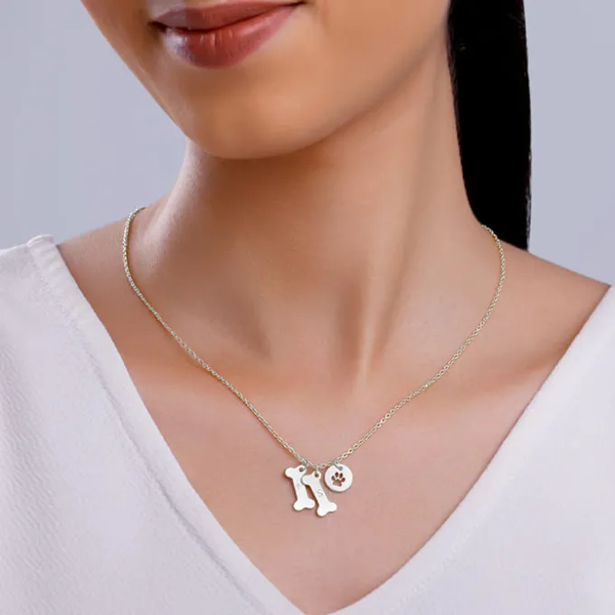 Silver Personalised Pet Lover Necklace